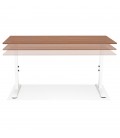 Bureau réglable en hauteur OSMOSE en bois Noyer et métal blanc 160x80 cm - 