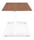 Bureau réglable en hauteur OSMOSE en bois Noyer et métal blanc 160x80 cm - 