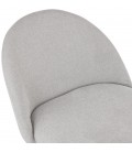 Fauteuil lounge ZILLA en tissu gris et pieds en métal noir - 