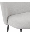 Fauteuil lounge ZILLA en tissu gris et pieds en métal noir - 