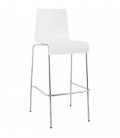 Tabouret haut KWATRO empilable en bois blanc sur 4 pieds - 