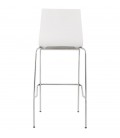 Tabouret haut KWATRO empilable en bois blanc sur 4 pieds - 