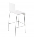 Tabouret haut KWATRO empilable en bois blanc sur 4 pieds - 