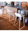 Tabouret snack mi-hauteur MAKI MINI blanc style scandinave - 