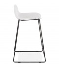 Tabouret snack mi-hauteur BABYLOS MINI blanc avec pieds en métal noir - 