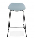 Tabouret snack mi-hauteur BABYLOS MINI bleu avec pieds en métal noir - 