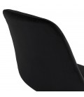 Tabouret de bar SPARK en velours noir et pieds en métal noir - 