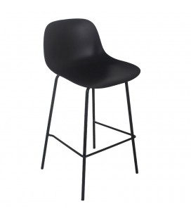 Tabouret snack mi-hauteur GRANO MINI noir intérieur ou extérieur