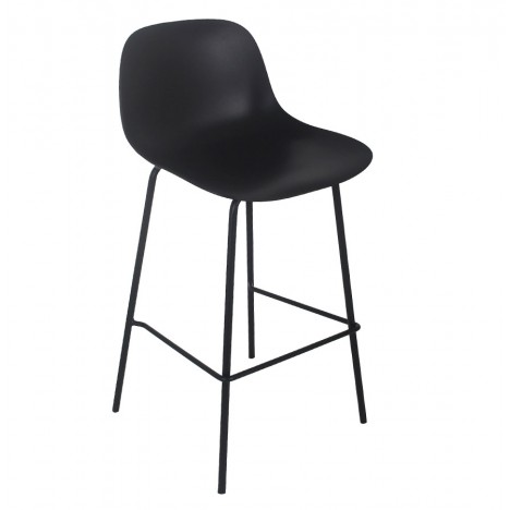 Tabouret snack mi-hauteur GRANO MINI noir intérieur ou extérieur - 