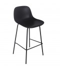 Tabouret snack mi-hauteur GRANO MINI noir intérieur ou extérieur - 