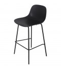 Tabouret snack mi-hauteur GRANO MINI noir intérieur ou extérieur - 