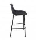 Tabouret snack mi-hauteur GRANO MINI noir intérieur ou extérieur - 