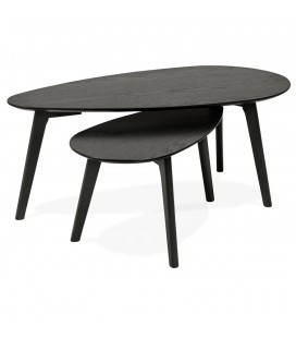 Tables gigognes design STOKOLM en bois noir