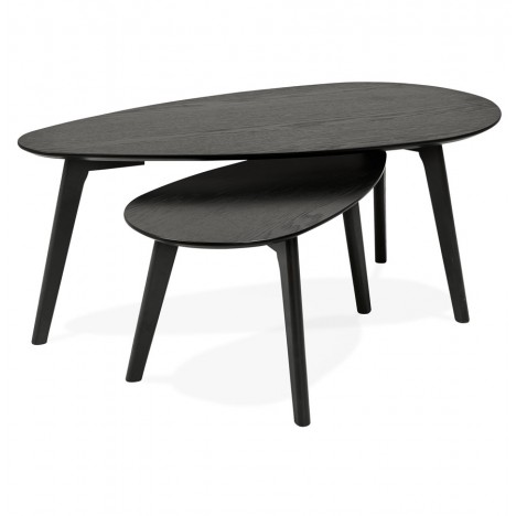 Tables gigognes design STOKOLM en bois noir - 