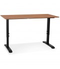 Bureau réglable en hauteur OSMOSE en bois Noyer et métal noir 140x70 cm - 