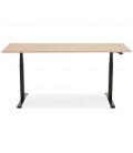 Bureau assis debout électrique TRONIK noir avec plateau en bois finition naturelle 140x70 cm - 