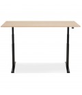 Bureau assis debout électrique TRONIK noir avec plateau en bois finition naturelle 140x70 cm - 