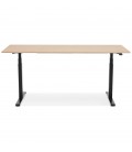 Bureau ergonomique électrique TRONIK noir avec plateau en bois finition naturelle 160x80 cm - 