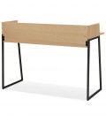 Bureau droit design SALMON en bois finition naturelle et métal noir - 