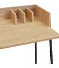 Bureau droit design SALMON en bois finition naturelle et métal noir - 