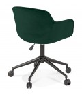 Chaise de bureau ROLLING en velours vert sur roulettes - 