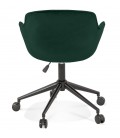 Chaise de bureau ROLLING en velours vert sur roulettes - 