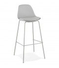 Tabouret de bar COOKIE gris style industriel - 