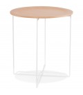 Table d'appoint design TSUNAMI blanc en bois et métal - 