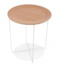 Table d'appoint design TSUNAMI blanc en bois et métal - 