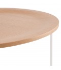 Table d'appoint design TSUNAMI blanc en bois et métal - 