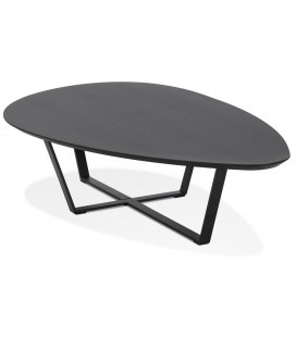 Table basse noire en triangle arrondi DROP