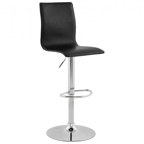 Tabouret de bar design ALTO en similicuir noir - 