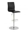 Tabouret de bar design ALTO en similicuir noir - 