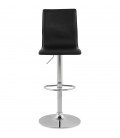 Tabouret de bar design ALTO en similicuir noir - 