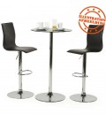 Tabouret de bar design ALTO en similicuir noir - 