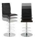 Tabouret de bar design ALTO en similicuir noir - 