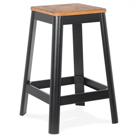 Tabouret snack mi-hauteur LIDYA MINI noir style industriel - 