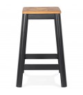 Tabouret snack mi-hauteur LIDYA MINI noir style industriel - 