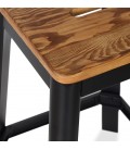 Tabouret snack mi-hauteur LIDYA MINI noir style industriel - 