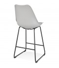 Tabouret snack mi-hauteur CHOKO MINI gris et pieds en métal noir - 