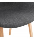 Chaise design avec accoudoirs SAMY en tissu gris style scandinave - 