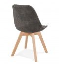 Chaise en microfibre grise AXEL avec structure en bois finition naturelle - 