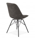 Chaise design ROYAL en microfibre grise et pieds en métal noir - 