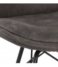 Chaise design ROYAL en microfibre grise et pieds en métal noir - 