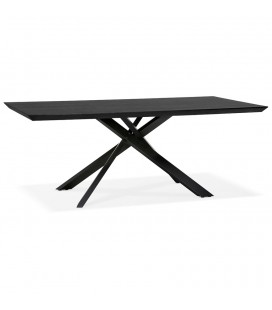 Table design pied en croix WALABY en bois noir 200 x100 cm