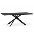 Table à diner design avec pied central en x WALABY en bois noir 200x100 cm - 