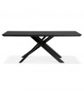 Table à diner design avec pied central en x WALABY en bois noir 200x100 cm - 