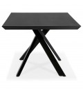 Table à diner design avec pied central en x WALABY en bois noir 200x100 cm - 