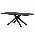 Table à diner design avec pied central en x WALABY en bois noir 200x100 cm - 