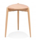 Tabouret bas empilable PINTADO en bois naturel - 